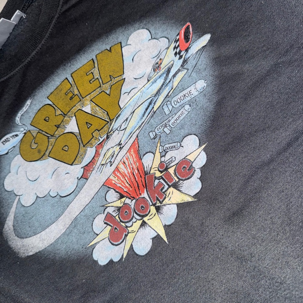 Green Day Dookie Graphic Sweatshirt Small Charcoal Grey Grunge Punk Rockband